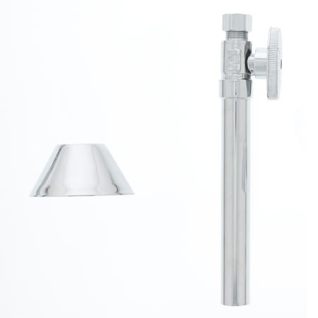 Jones Stephens 1/2" SWT x 3/8" OD Chrome Plated Quarter Turn Supply Stop S10424